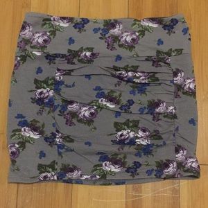 Floral bodycon mini skirt